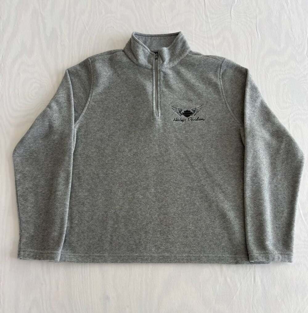 Harley-Davidson Saginaw Valley Bay City MI Gray Fleece 1/4 Zip